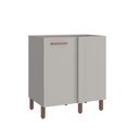Ver imagem 1 de Balcão Canto Reto para Cozinha 87x90 cm Valência Cinza Claro 100% MDF Casamia