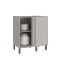 Ver imagem 3 de Balcão Canto Reto para Cozinha 87x90 cm Valência Cinza Claro 100% MDF Casamia