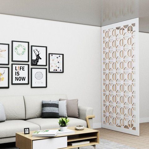 Painel Vazado Divisória Mdf Madrid Branco - 1,20x2,70m