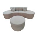 Ver imagem 4 de Sofá Modular Orgânico Monterrey 260cm + Puff Bouclé Bege