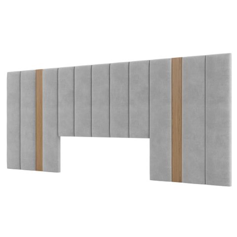 Cabeceira Estofada para Cama de Casal 300cm Tw196 Dalla Costa - Freijo/liso