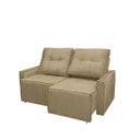 Ver imagem 1 de Sofá Retrátil Reclinável Monaco Veludo Bege Conce - Meu Estofado