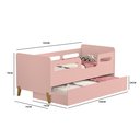 Ver imagem 3 de Cama Infantil Bicama Ceciliarosa de Mdf com Auxiliar Montessoriana Proteção Lateral