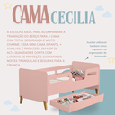 Ver imagem 5 de Cama Infantil Bicama Ceciliarosa de Mdf com Auxiliar Montessoriana Proteção Lateral