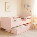 Ver imagem 1 de Cama Infantil Bicama Ceciliarosa de Mdf com Auxiliar Montessoriana Proteção Lateral
