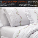 Ver imagem 2 de Lencol Super Queen Size Elastico Daphane 100%algodao Extra Macio Bouquet:branco