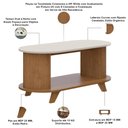Ver imagem 5 de Mesa de Centro para Sala de Estar Orgânica Ripada Bach A05 Cinamomo Off White - Lyam Decor