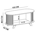 Ver imagem 6 de Mesa de Centro para Sala de Estar Orgânica Ripada Bach A05 Cinamomo Off White - Lyam Decor