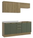 Ver imagem 3 de Armário de Cozinha Modulada Completa Reta 5 Peças 2,00m Botanic Kappesberg - Nogueira/Verde Oliva