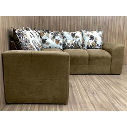 Sofá Canto Bege com Floral 607/90 Belo - 2