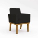 Ver imagem 2 de Kit 04 Poltronas Decorativa Reforçada Oferta Courino Balaqui Cor:Preto