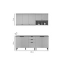 Ver imagem 3 de Cozinha Completa Selene 4 Peças (2balcões+2aéreos) Cp22 Jequitiba/off White Fosco - Linea Brasil