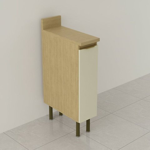 Balcão com Tampo Porta Temperos 2 Andares 20cm Nanda TM4224 Nature/Arenas
