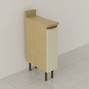 Ver imagem 1 de Balcão com Tampo Porta Temperos 2 Andares 20cm Nanda TM4224 Nature/Arenas