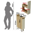 Ver imagem 3 de Balcão com Tampo Porta Temperos 2 Andares 20cm Nanda TM4224 Nature/Arenas