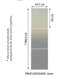 Kit Madesa com 3 Espelhos de 60 X 49,5 Cm para Guarda-roupa - 2
