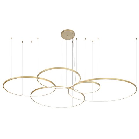 Lustre Pendente Nordecor Daire 2527 Dourado Led Bivolt