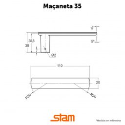 Fechadura Porta Externa 803/35 Cromado Roseta Quadrada Broca 40mm Stam - 2