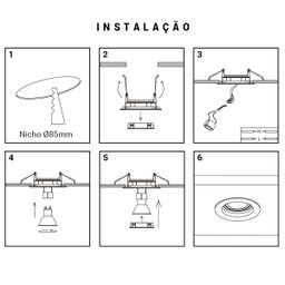 Spot Decor Redondo Recuado Black + Decker Embutir Par20 E27 Branco e Preto - 2