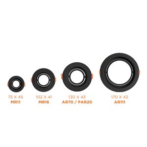 Spot Decor Redondo Recuado Black + Decker Embutir Par20 E27 Branco e Preto