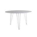 Ver imagem 5 de Mesa de Jantar Redonda 90cm Branca Clips 3 Pés com 4 Cadeiras Eames Eiffel Pretas Ferro Branco