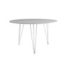 Mesa de Jantar Redonda 90cm Branca Clips 3 Pés com 4 Cadeiras Eames Eiffel Pretas Ferro Branco - 5