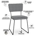 Ver imagem 4 de Kit 06 Cadeiras Decorativas Para Sala De Jantar Allana L02 Pied Poule - Lyam Decor