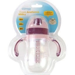Copo Anatomico com Canudo de Silicone 220ML Clingo - GATO - 6