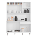 Ver imagem 3 de Cozinha Compacta 6 Portas 1 Gaveta 130cm Alice Ajl Móveis:branco