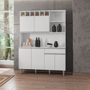Ver imagem 2 de Cozinha Compacta 6 Portas 1 Gaveta 130cm Alice Ajl Móveis:branco