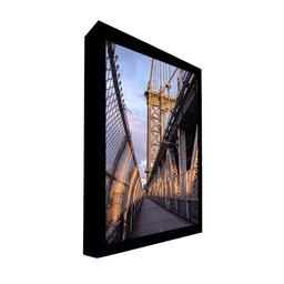 Quadro Decorativo 50x70 cm Ponte 040 com Moldura Laqueada Preto - Gran Belo - 1