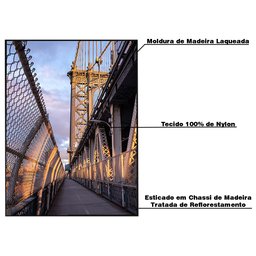 Quadro Decorativo 50x70 cm Ponte 040 com Moldura Laqueada Preto - Gran Belo - 3