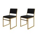 Ver imagem 1 de Kit 2 Cadeiras Industrial Isa Veludo Base Dourado para Mesa Sala Jantar Cozinha Decor-dourado/preto
