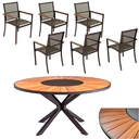 Ver imagem 1 de Mesa Jantar 1,50m de Madeira Giratória 6 Cadeiras Área Gourmet