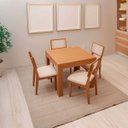 Ver imagem 6 de Mesa Jantar Tampo Extensível 4 a 6 Lugares Dalla Costa Mdf Cor:freijó