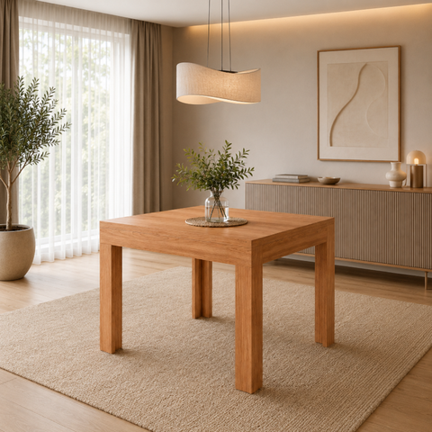 Mesa Jantar Tampo Extensível 4 a 6 Lugares Dalla Costa MDF Cor:Freijó