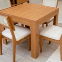 Ver imagem 1 de Mesa Jantar Tampo Extensível 4 a 6 Lugares Dalla Costa Mdf Cor:freijó