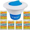 Clorador Margarida Flutuador Porta Tablete de Cloro para Piscina + 6 Tabletes Pastilha de Cloro Genc - 1