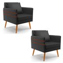 Ver imagem 1 de Kit 02 Poltronas Mari Corino Pés Palito Castanho - D’Rossi Preto