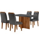 Ver imagem 2 de Sala de Jantar Mesa Olímpia 120cm Mdf Vidro Canto Reto com 4 Cadeiras Carol Moderna