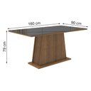 Ver imagem 2 de Mesa de Jantar Retangular Tampo de Vidro Madesa