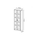 Ver imagem 3 de Estante de Escritório ME4115 c/ 2 Portas c/ Vidro Nogal - Tecno Mobili