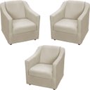 Ver imagem 1 de Kit 3 Poltronas Decorativas para Sala Recepção Consultório Manicure Cadeira Mila Suede
