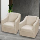 Ver imagem 2 de Kit 3 Poltronas Decorativas para Sala Recepção Consultório Manicure Cadeira Mila Suede