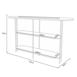 Estante Home Theater Titan Off White Castanho e Aparador Infinity e Mesa de Centro sky com Tampo de  - 5