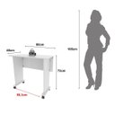 Ver imagem 4 de Mesa Dobrável com Rodizio Office 73x80 Cm Me4117 Branco