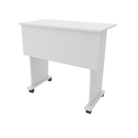Mesa Dobrável com Rodizio Office 73x80 Cm Me4117 Branco