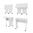 Ver imagem 3 de Mesa Dobrável com Rodizio Office 73x80 Cm Me4117 Branco