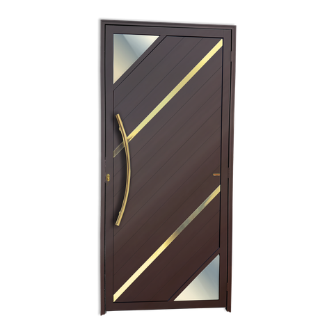 Porta Lambril Oasis c/Puxador e. Super Marrom Corten Dourado 90 Brimak