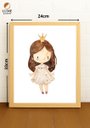 Ver imagem 2 de Quadro Decorativo Quarto Infantil Menina c/Vidro Cor Pinus